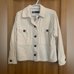 Zara cream corduroy cropped jacket XS
